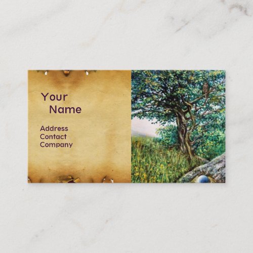 AURORA  MAGIC TREE green blueparchment Business Card
