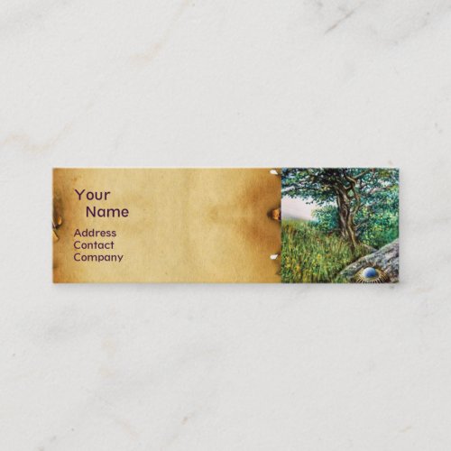 AURORA  MAGIC TREE green blueparchment Mini Business Card