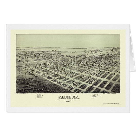 Aurora, MO Panoramic Map - 1891 Cards (Front Horizontal)