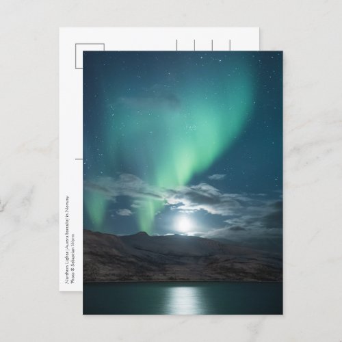 Aurora Moonlight Northern Lights Postcard