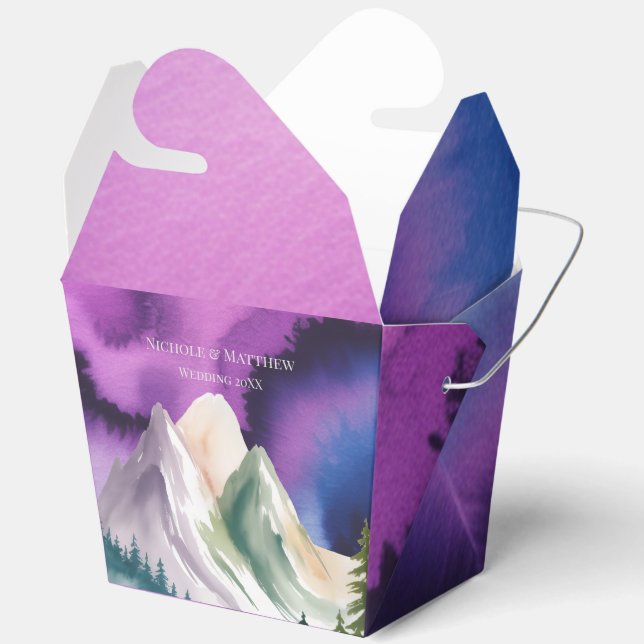 Aurora Mountain Wedding Favor Boxes (Open)