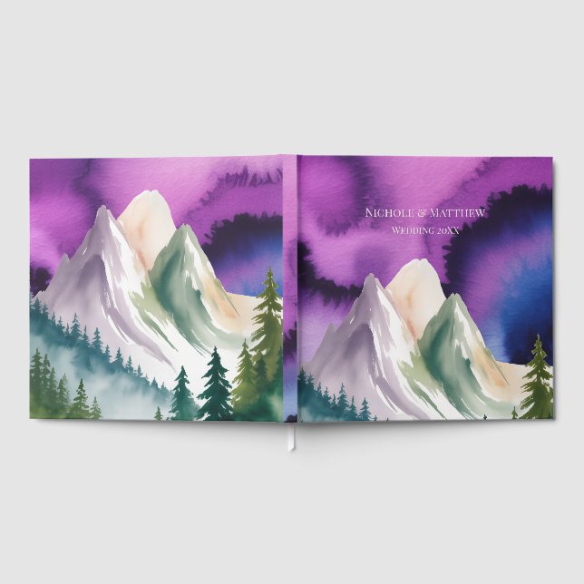Aurora Mountain Wedding Guest Book (Full)