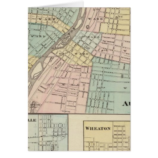 Aurora, Naperville and Wheaton Cards (Front)