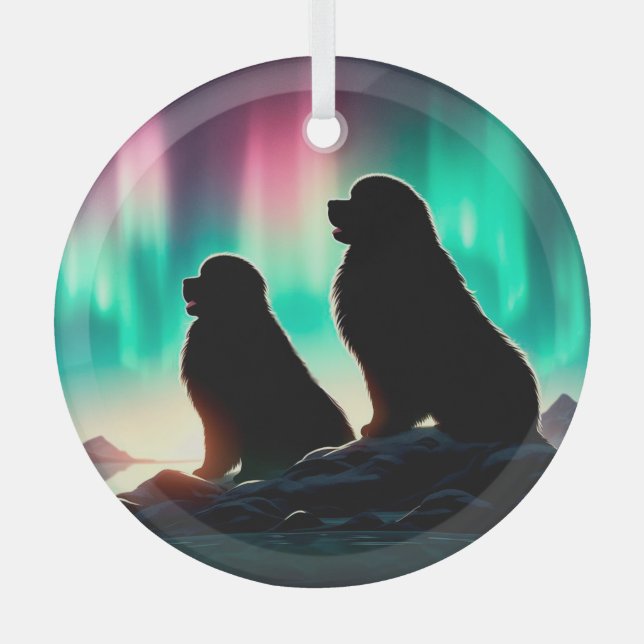 Aurora Newfoundlands Circle Ornament (Front)