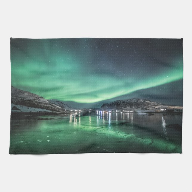 Aurora Night Kitchen Towel (Horizontal)
