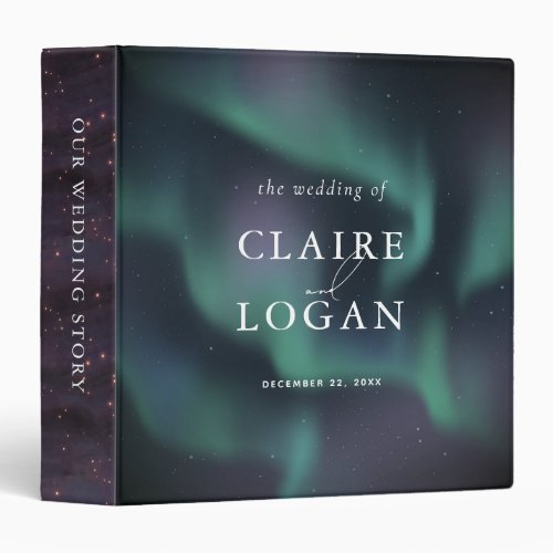 Aurora Northern Lights Wedding Wedding Photo Album 3 Ring Binder