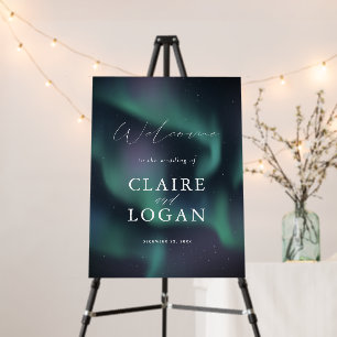 Aurora Northern Lights Wedding Welcome Foam Board