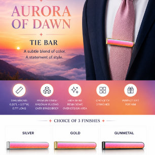Aurora of Dawn Gold Finish Tie Bar