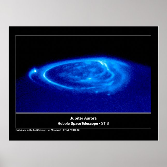Aurora on Jupiter Hubble Telescope Poster (Front)