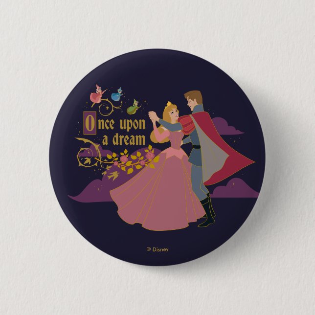 Aurora & Phillip Once Upon a Dream Waltz Button (Front)