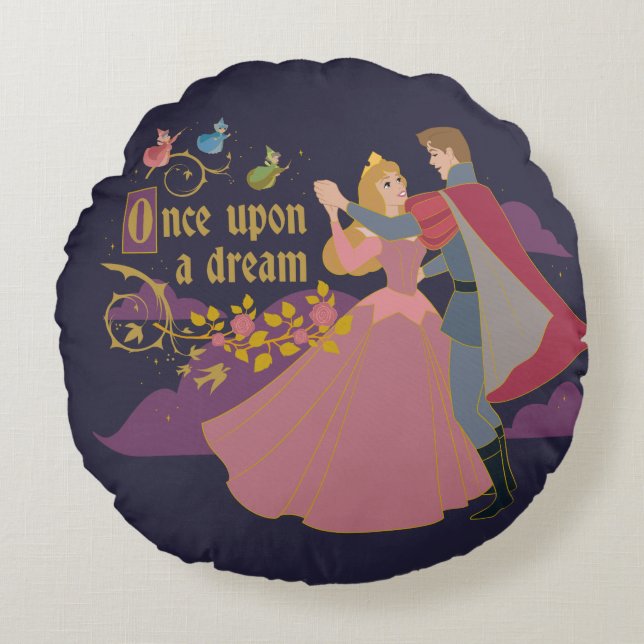 Aurora & Phillip Once Upon a Dream Waltz Round Pillow (Front)