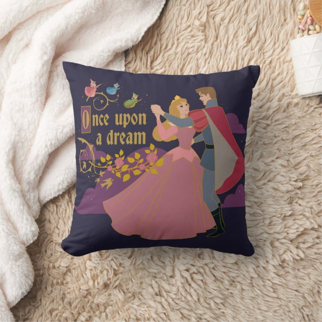 Aurora & Phillip Once Upon a Dream Waltz Throw Pillow (Blanket)