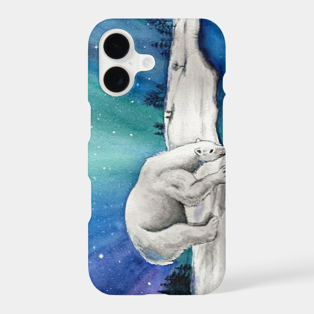 Aurora Polar Bear Iphone Case (Back)