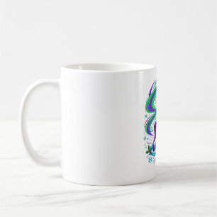 Aurora Reindeer Winter Night Christmas Art Coffee Mug