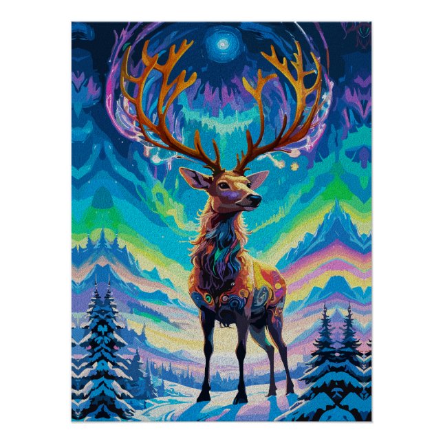 Aurora Stag: Magic in the Night Poster (Front)