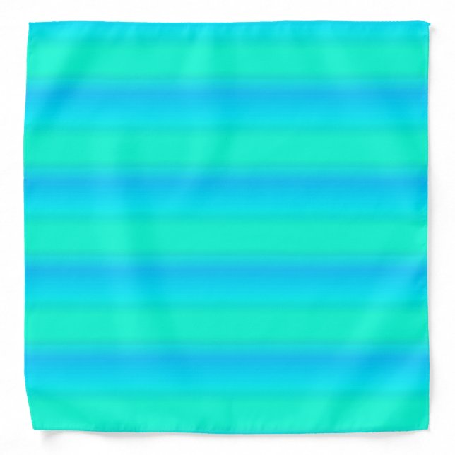 Aurora stripes - blue, aqua, turquoise bandana (Front)