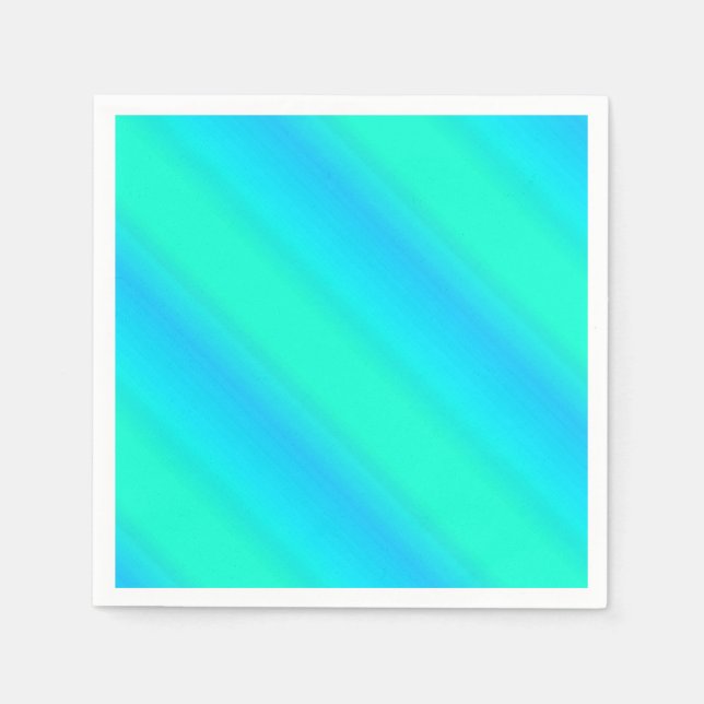 Aurora stripes - blue, aqua, turquoise paper napkins (Front)