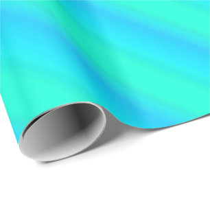 Aurora stripes - blue, aqua, turquoise wrapping paper