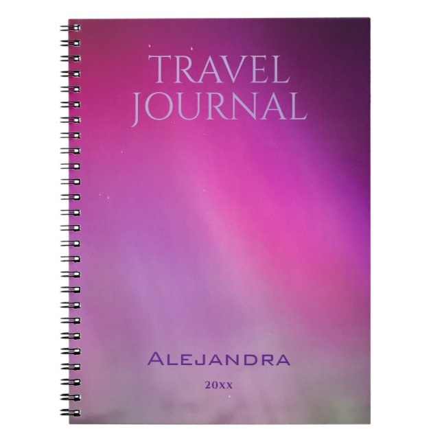 Aurora Travel Journal Name Year Notebook (Front)