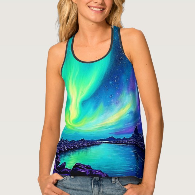 Aurora's Magical Night Sky Dance Design Tank Top (Front)