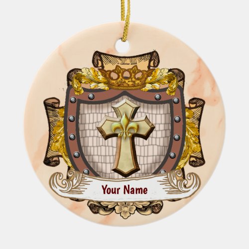 Aurum Family Crest Surname Ceramic Ornament