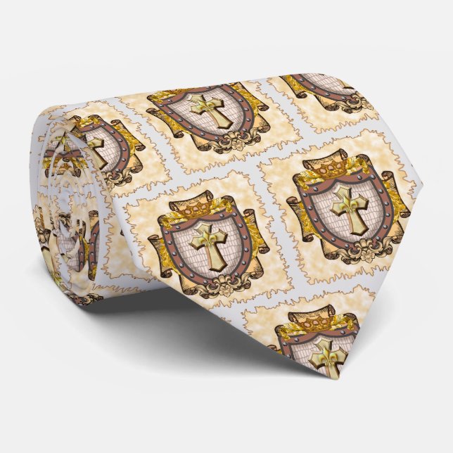 Aurum Family Crest Surname Neck Tie (Rolled)