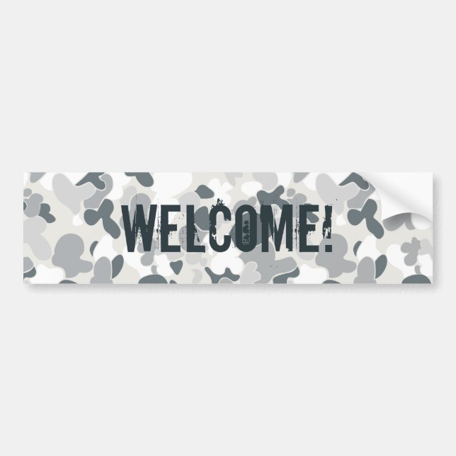 Aus camouflage snow bumper sticker (Front)
