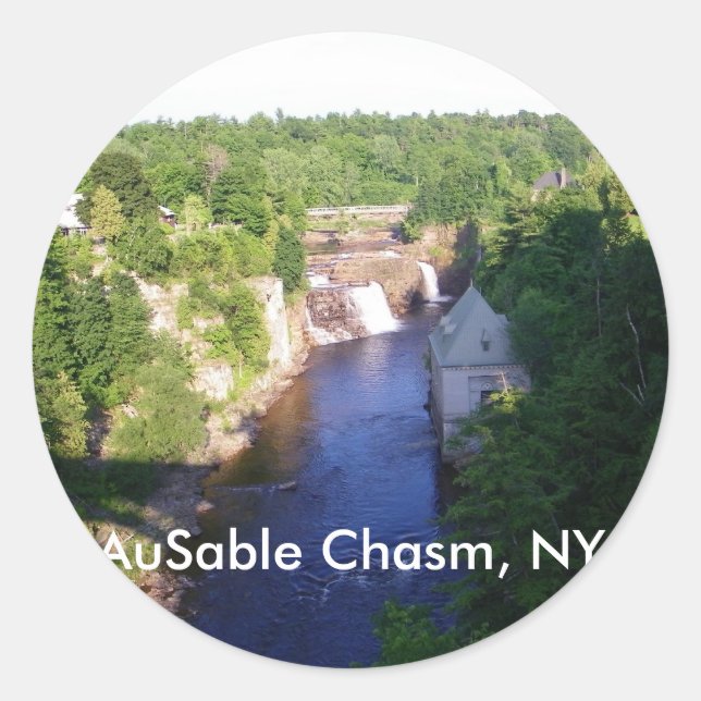 AuSable Chasm, NY Classic Round Sticker (Front)