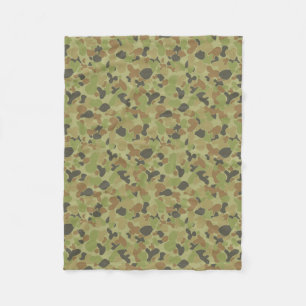 Auscam green camouflage fleece blanket