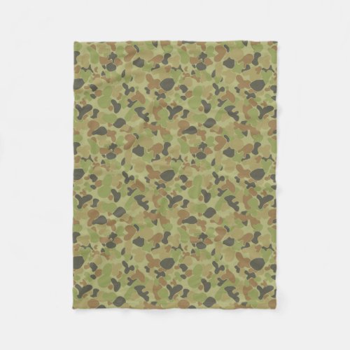 Auscam green camouflage fleece blanket