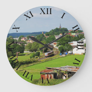 Ausfahrt aus Frankenberg Large Clock