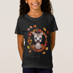 AUsome Autumn   Cute Zebra Autism Awareness Fall  T-Shirt