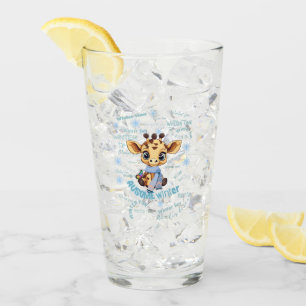 Ausome Winter – One of a Kind Snowflake Giraffe Glass