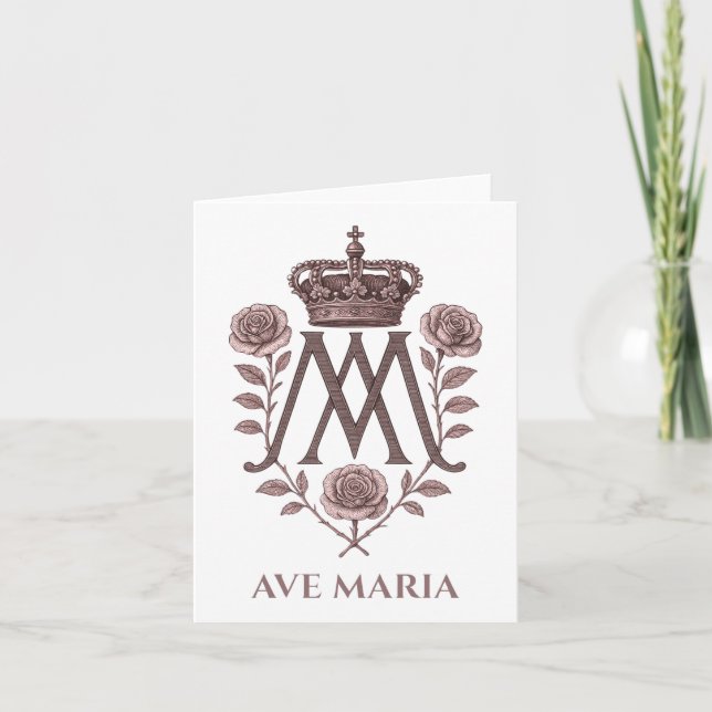 Auspice Maria Ave Maria Prayer Card  (Front)