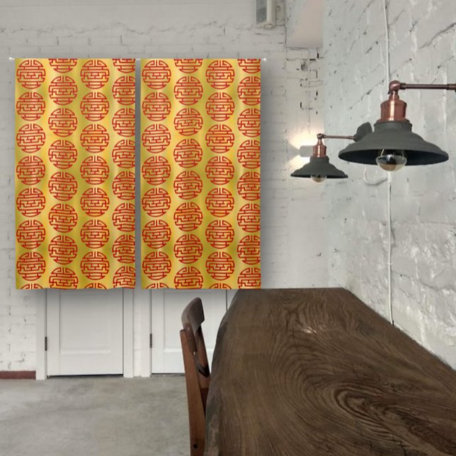 Auspicious Accents on Golden Background Curtains (Creator Uploaded)