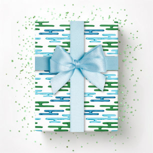 Auspicious Cloud Bands in Green and Aqua Wrapping Paper