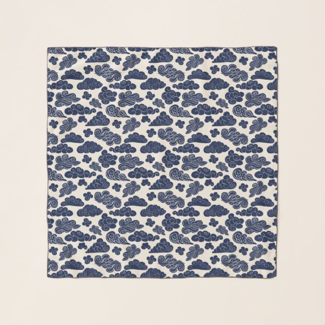 Auspicious Clouds Traditional Chinese Pattern SScf Scarf (Front)