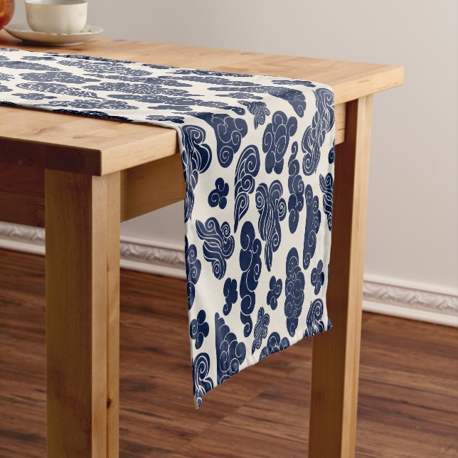 Auspicious Clouds Traditional Chinese Pattern TR Short Table Runner (In Situ)