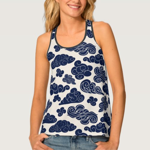 Auspicious Clouds Traditional Chinese Pattern W TT Tank Top