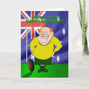 Aussie and Proud Rugby Birthday Card