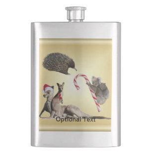 Aussie Animal Christmas Customisable Flask