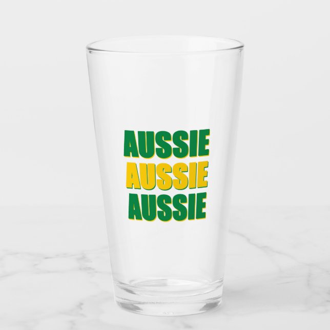 Aussie Aussie Aussie Glass (Front)