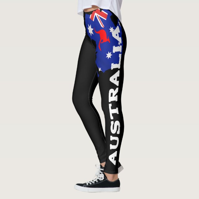 Aussie Australia Flag Leggings for Women & Girls (Left)