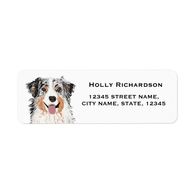 aussie australian shepherd blue merle return label (Front)