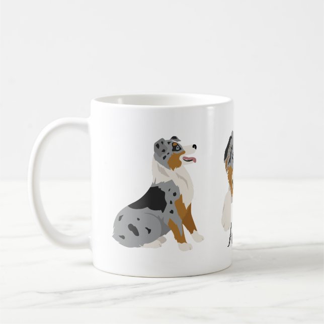Aussie. Australian Shepherd Coffee Mug (Left)