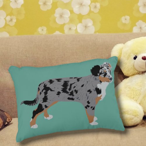 Aussie Australian Shepherd Puppy Dog Accent Pillow