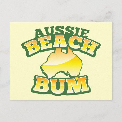 Aussie Beach Bum with Australian map Postcard