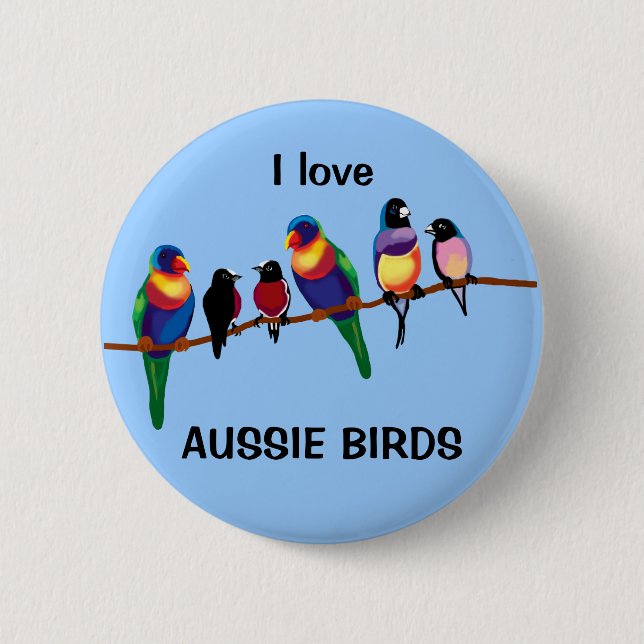 Aussie birds button (Front)
