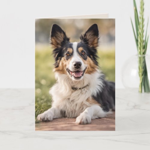 Aussie Birthday Dog With Smiles Card