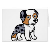 aussie blue merle cartoon (Front Horizontal)